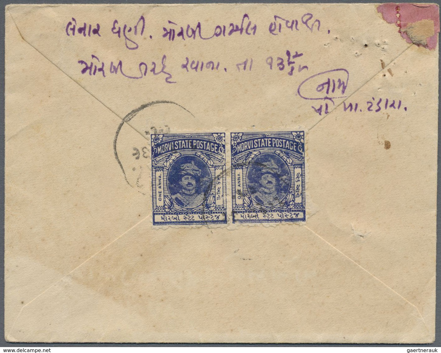 Br Indien - Feudalstaaten: MORVI 1931-32: Two Registered Inland Covers (plus Contents) Both Franked By - Andere & Zonder Classificatie