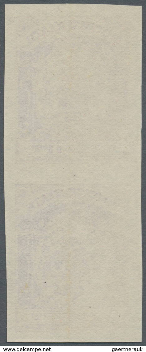 (*) Indien - Feudalstaaten: POONCH 1930 (c.): Imperforated Colour Proof In Purple Of 1a. Receipt Stamp V - Andere & Zonder Classificatie