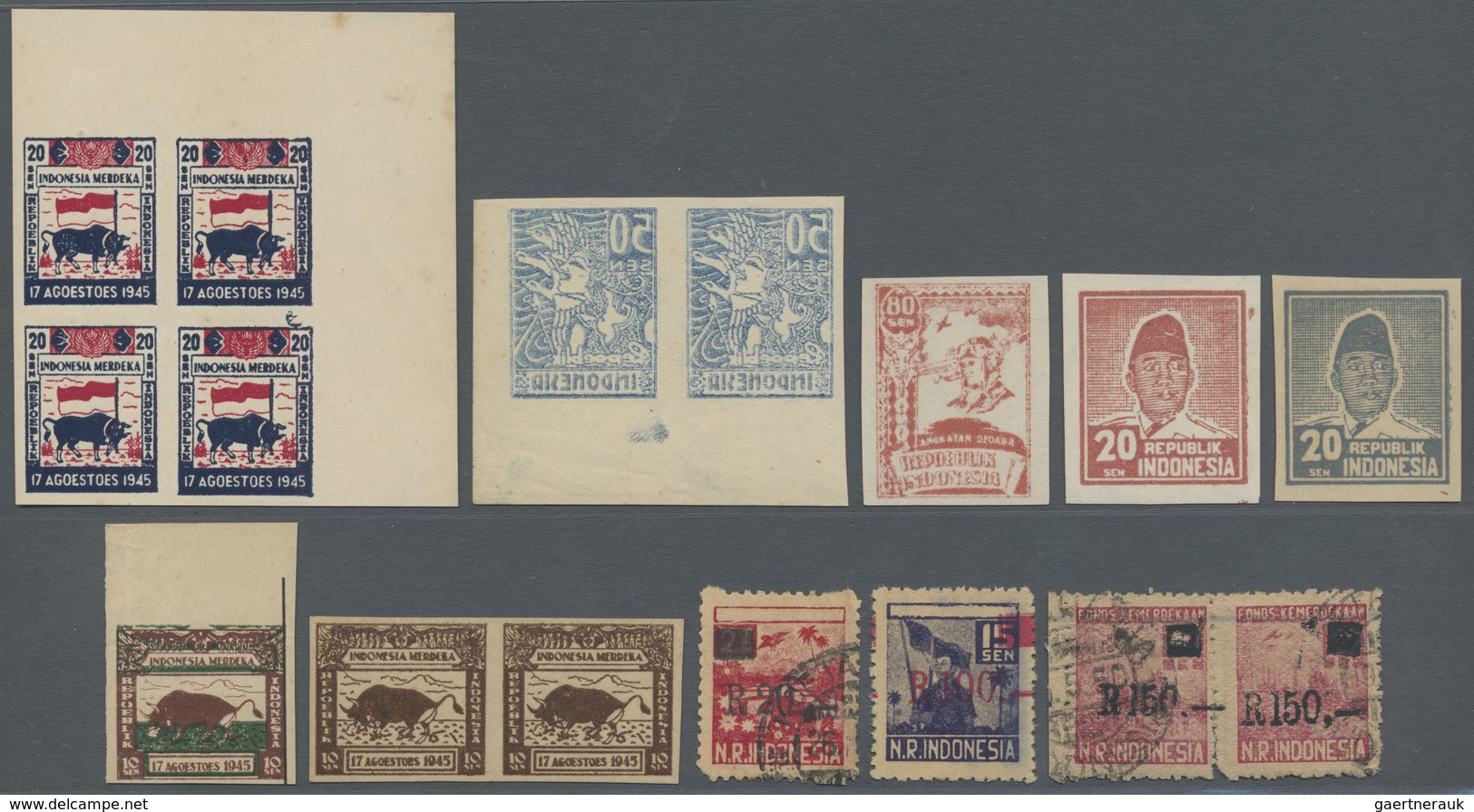 (*)/O/ Indonesien - Vorläufer: 1943/48, The Assembly Of Better Early Materials, Inc. 20 S. Blue/red Proof C - Indonesië