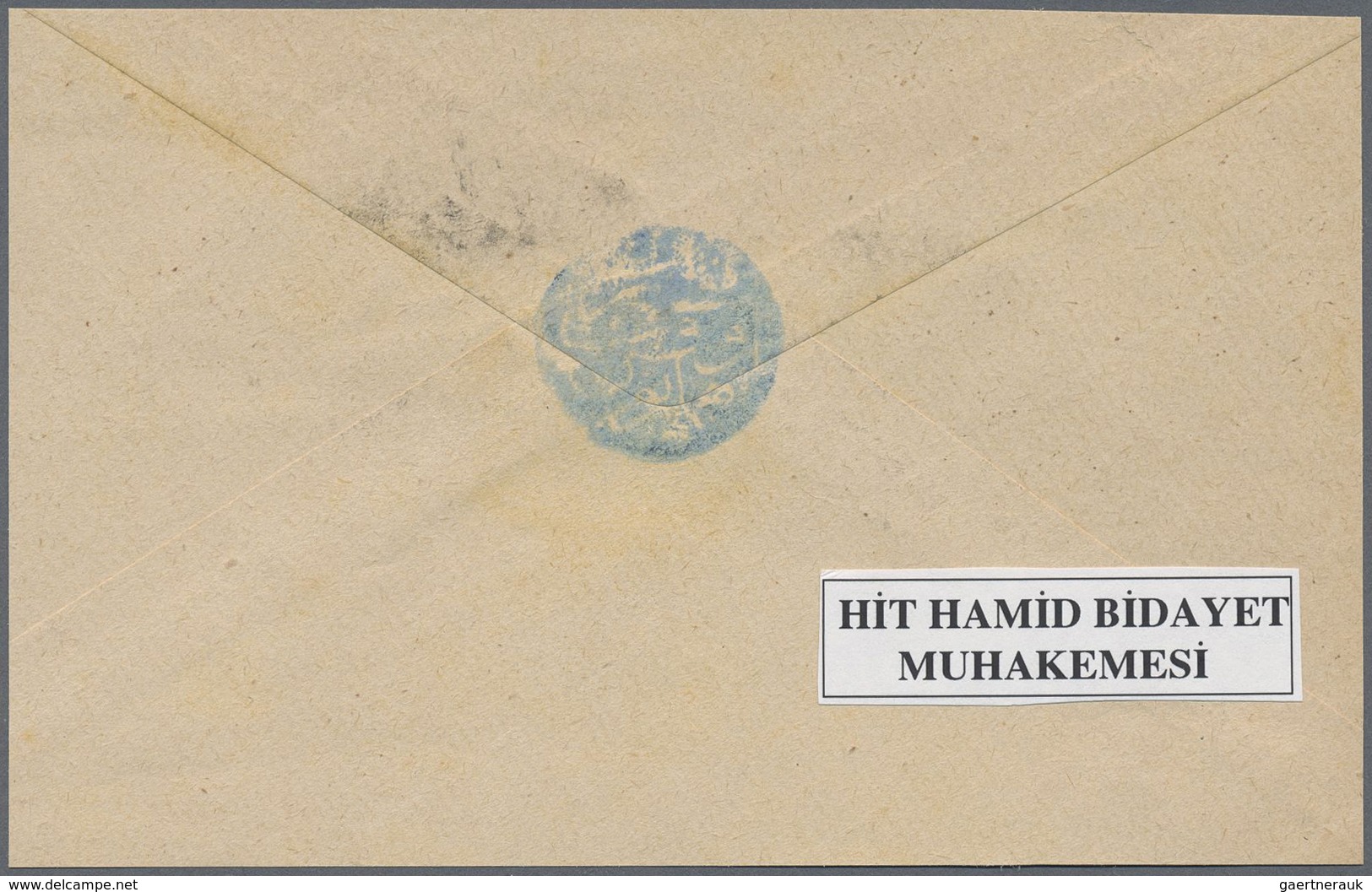 Brfst Irak - Stempel: 1900 Ca., Cover Reverse Only Tied By All Arabic "HIT HAMID BIDAYET MUHAKEMESI" Court - Irak