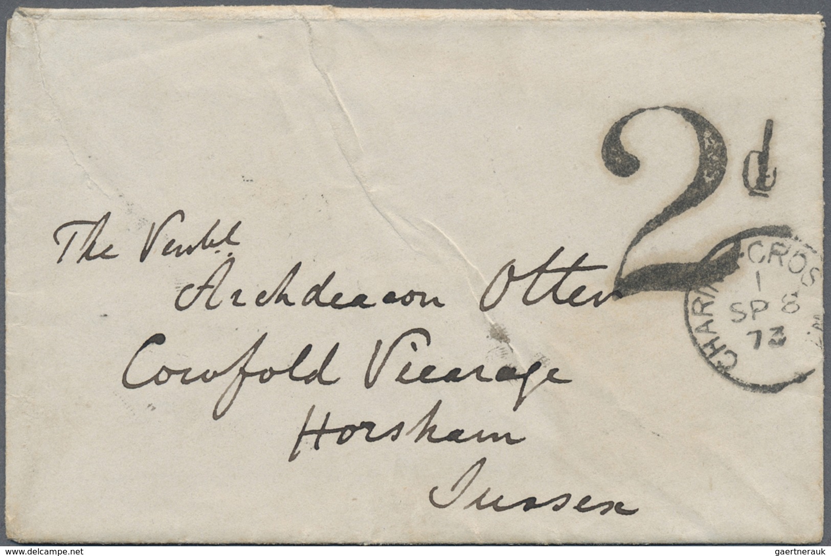 Br Iran: 1873. Stampless Envelope Written From ‘F.W. Otter At Resht’ Dated ‘August 15th’ Addressed To E - Iran