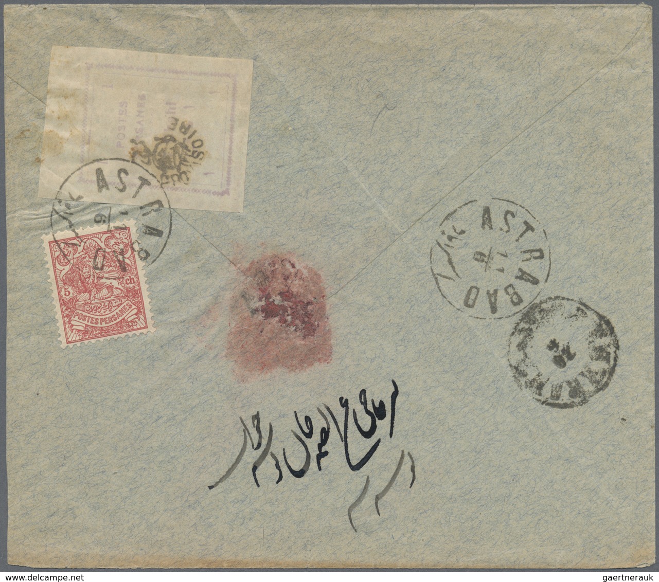 Br Iran: 1905. Envelope Addressed To Teheran Bearing Yvert 202, 5c Rose And Yvert 243a, Je Violet Tied - Iran