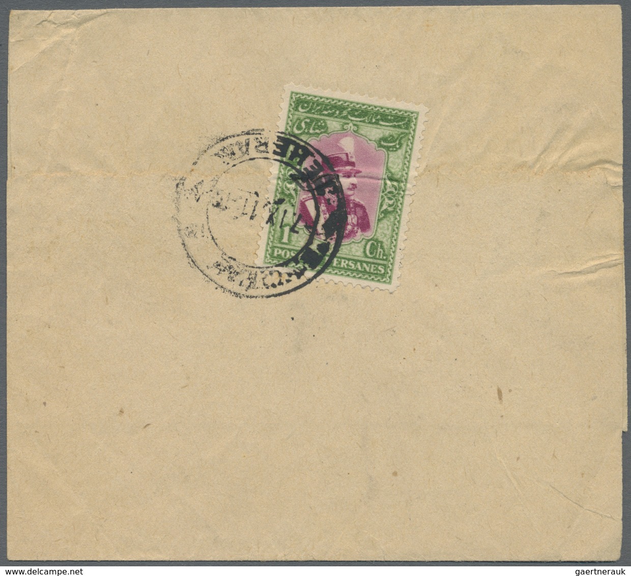 Br Iran: 1929, 1 Ch. Yellow Green & Carmine Single On Wrapper From Teheran To Tabriz, Scarce Single Usa - Iran