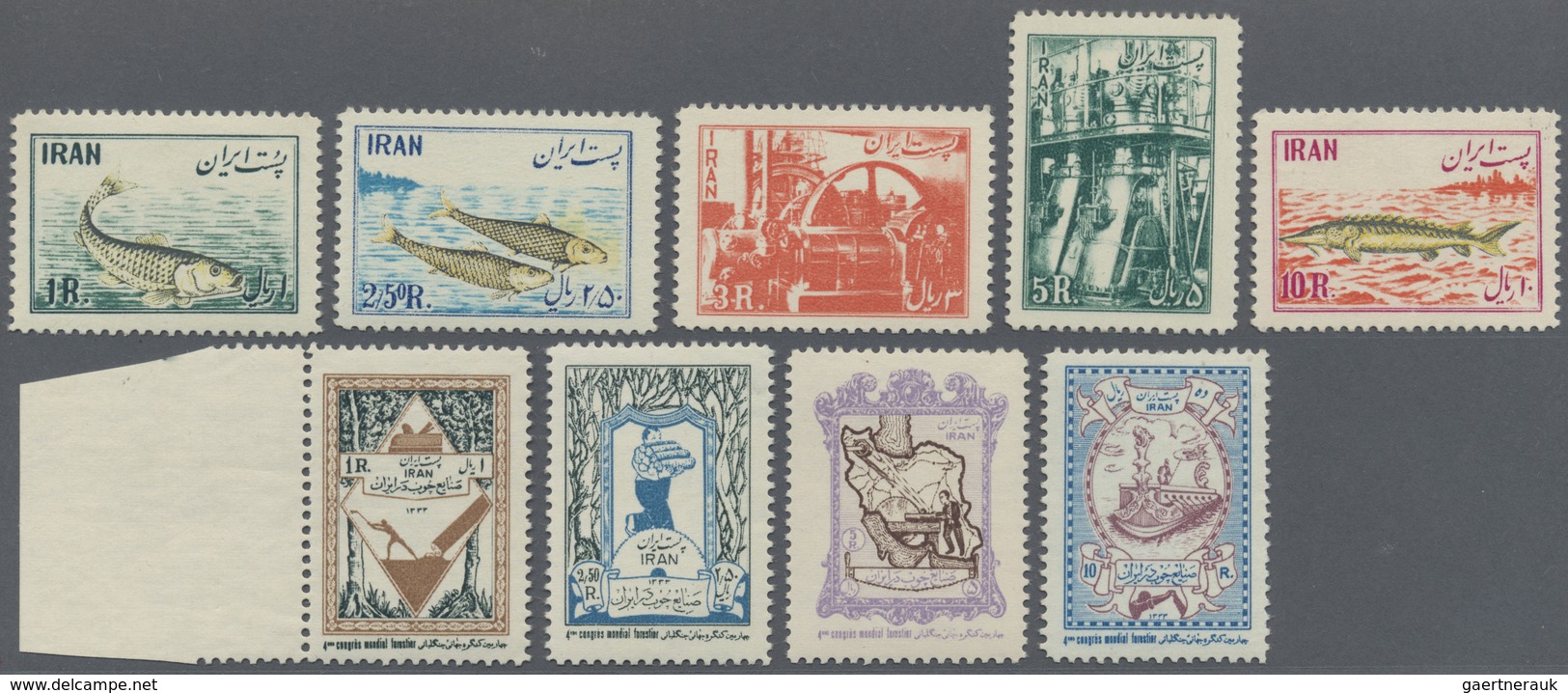 ** Iran: 1954, Fishing Industry And Forestry, Two Issues, Unmounted Mint. Mi. 300,- €. - Iran