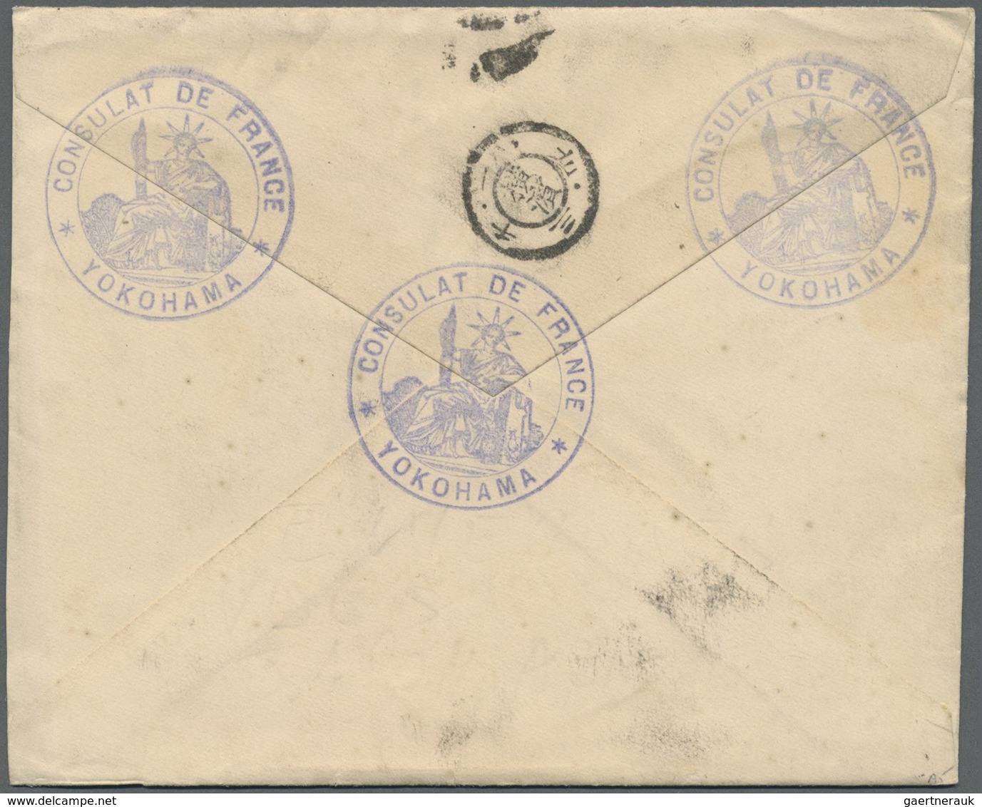 Br Japan: 1885. Envelope With Two Page Correspondence Written From The 'Consulate De France/a Yokohama' - Andere & Zonder Classificatie