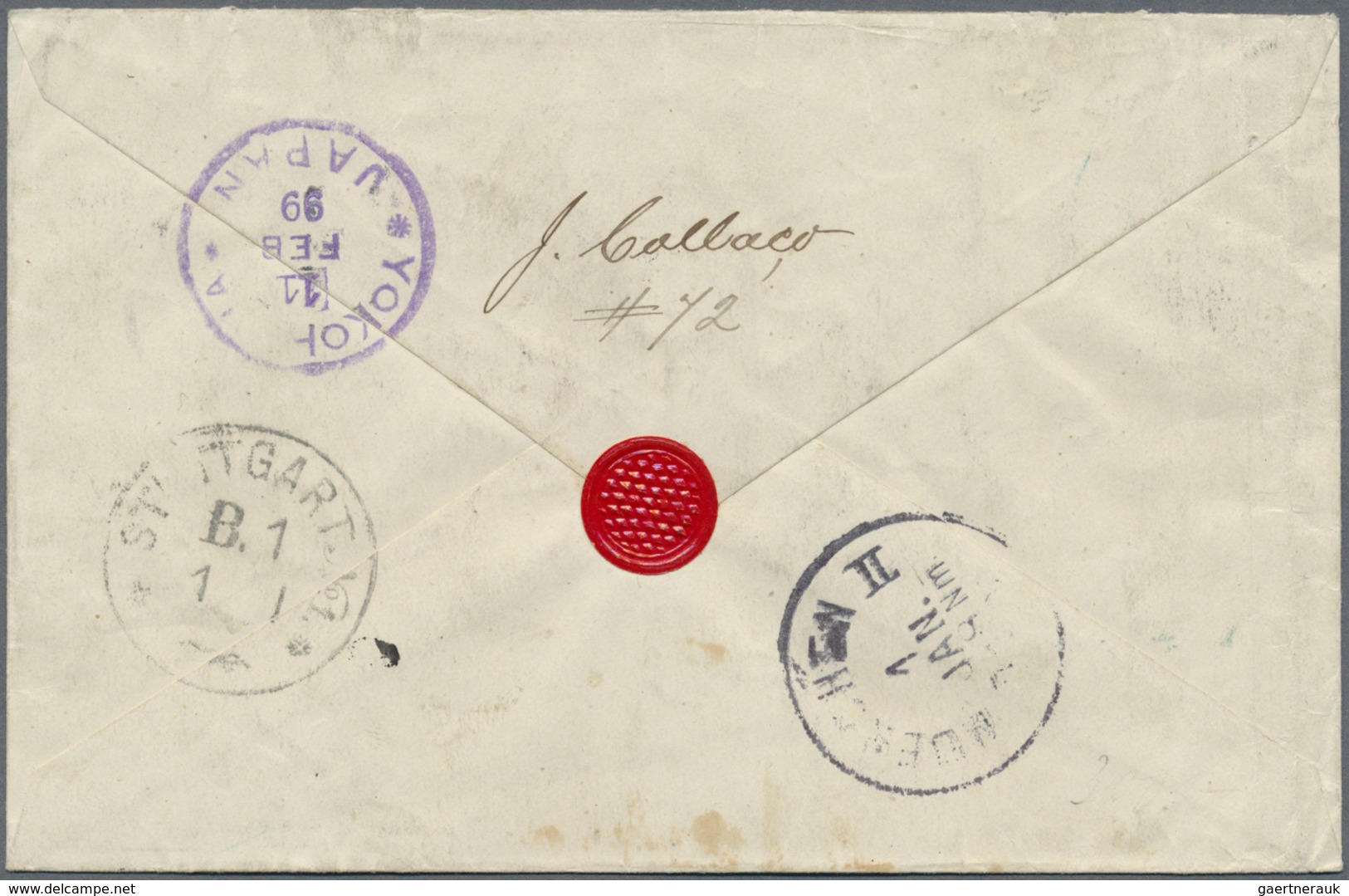 GA Japan: 1888, Small Size Koban Envelope 2 S. Uprated New Koban 3 S., 15 S. Tied „YOKOHAMA 29 NOV 98“ - Andere & Zonder Classificatie