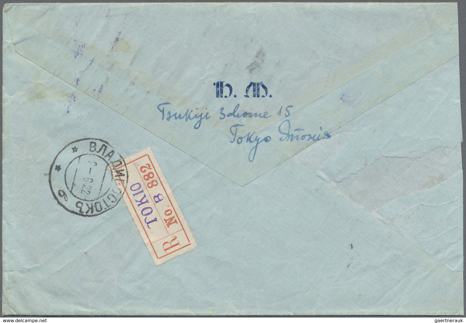 Br Japan: 1914/22, Three Registered Covers  Sent April/June 1922 To Vladivostok At 40 S. Rates Inc. 20 - Andere & Zonder Classificatie