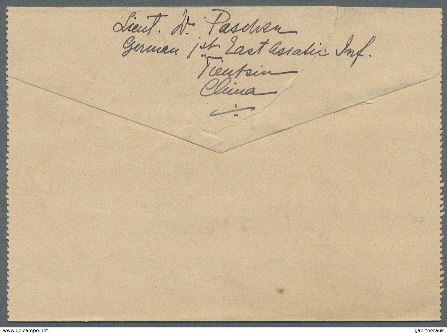 GA Japanische Post In China: 1906. Japan Postal Stationery Letter Sheet Sent By 'German 1st East Asiati - 1943-45 Shanghai & Nanking