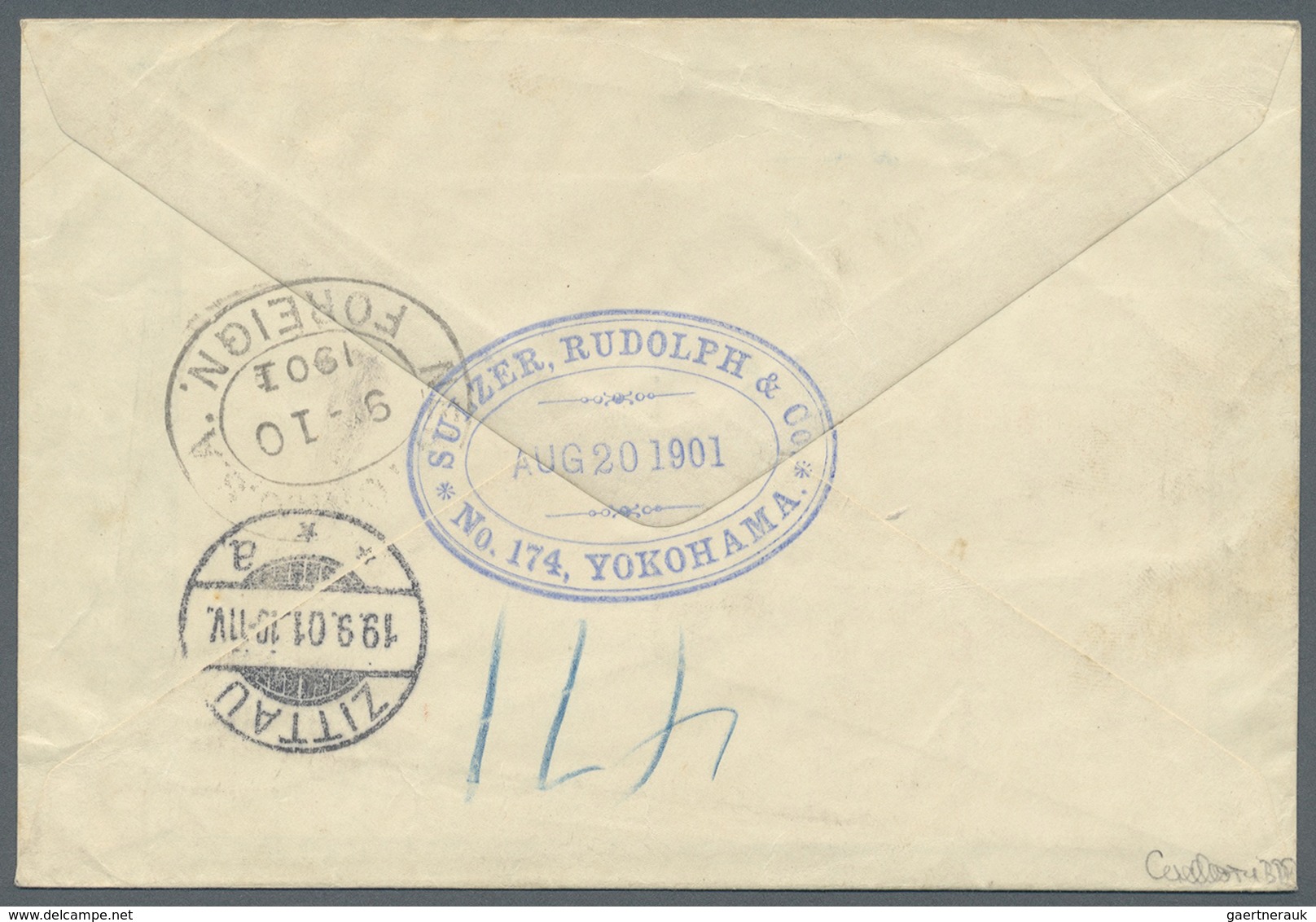 GA Japan - Ganzsachen: 1900, Stationery Envelope Kiku 3 Sen Small Size Uprated Kiku 8 Sen, 10 Sen Canc. - Postkaarten