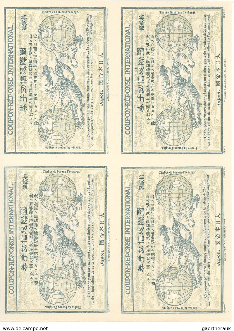 GA Japan - Ganzsachen: Design "Rome" 1906 International Reply Coupon As Block Of Four Japon (japanese C - Postkaarten