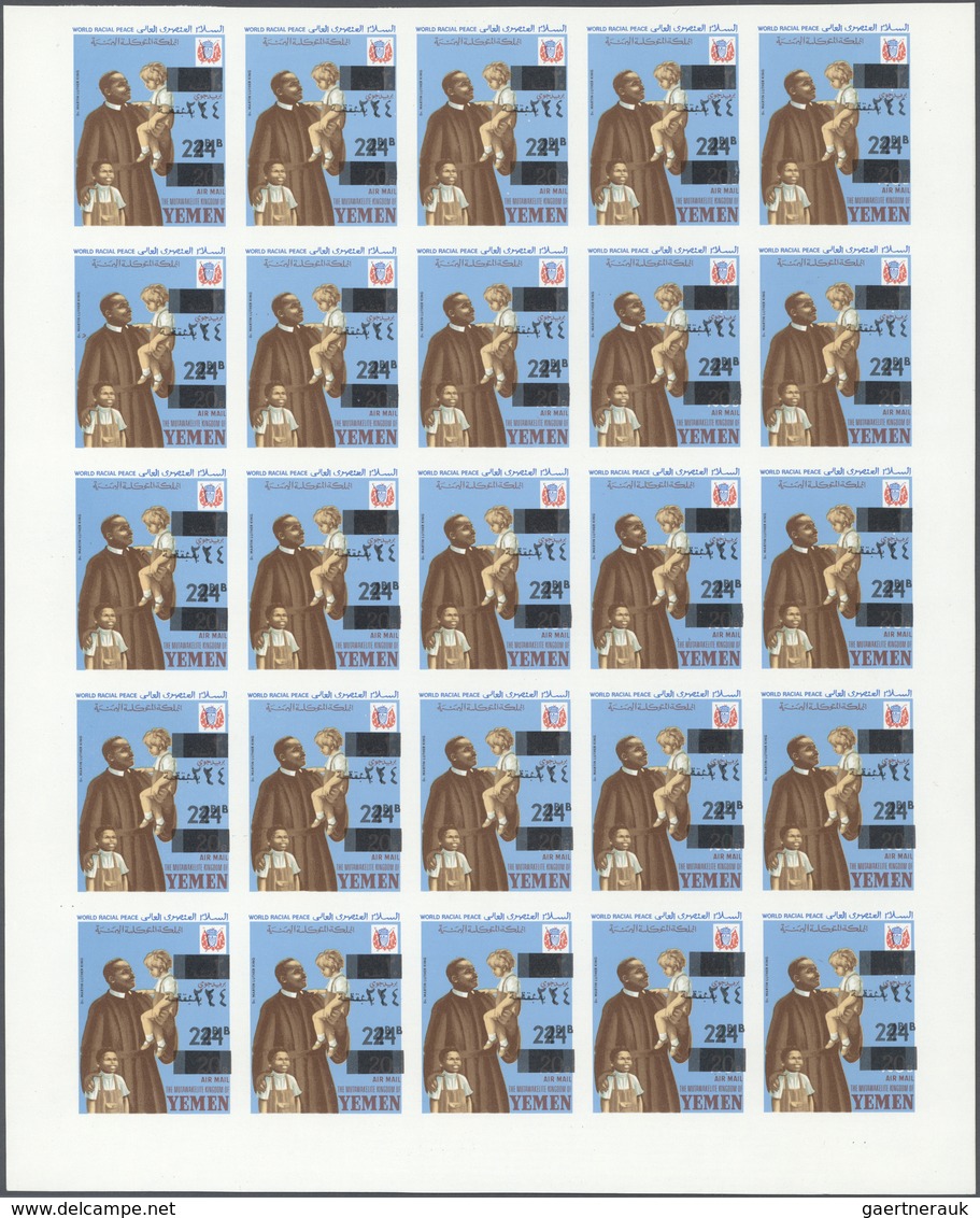 ** Jemen - Königreich: 1968, Martin Luther King With Two Children 20b. With DOUBLE OVERPRINT '24 B' And - Yemen