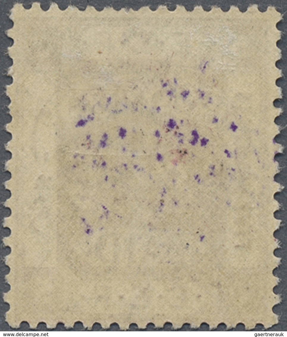 * Jordanien: 1923, 5/10 P. On 5 P. Violet With Normal Violet And Inverted Black Overprint, Mint Hinged - Jordan