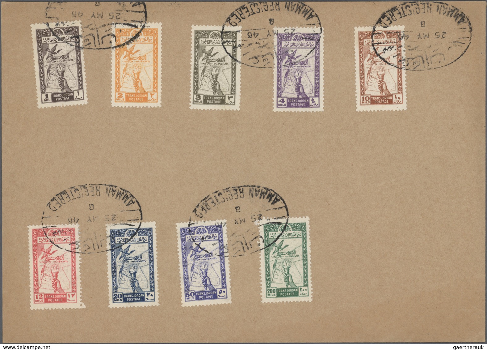 Jordanien: 1946, Declaration Of Independence, Complete Set (few Irregular Perfs/12m. Corner Crease) - Jordanië