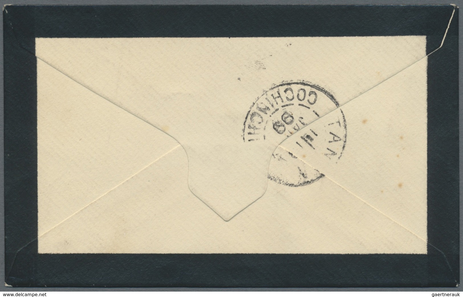 Br Kambodscha: 1899. Mourning Envelope Addressed To Paris Bearing French Indo-China SG 9, 5c Blue/green - Cambodia