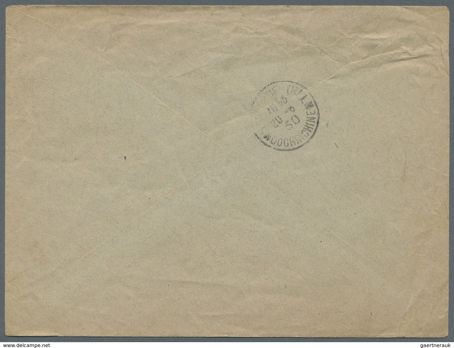 Br Kambodscha: 1930. Envelope Addressed To Saigon Bearing Indo-China SG 140,1c Orange (gutter Pair) Tie - Cambodja