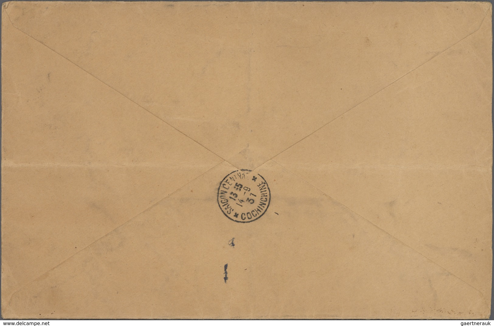 Br Kambodscha: 1931. Envelope (horiz. And Vert. Fold) Headed 'Etablissements Boy-LandrySaigon' Addresse - Cambodja