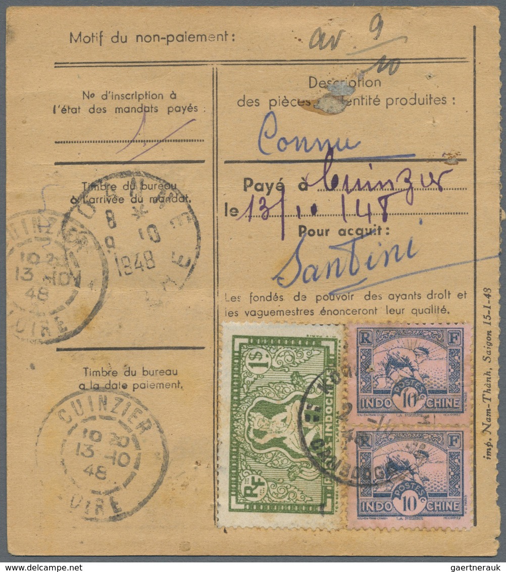 Br Kambodscha: 1948. 'Mandate De Post' Air Mail Card Addressed To France Bearing Indo-China SG 182, 10c - Cambodia