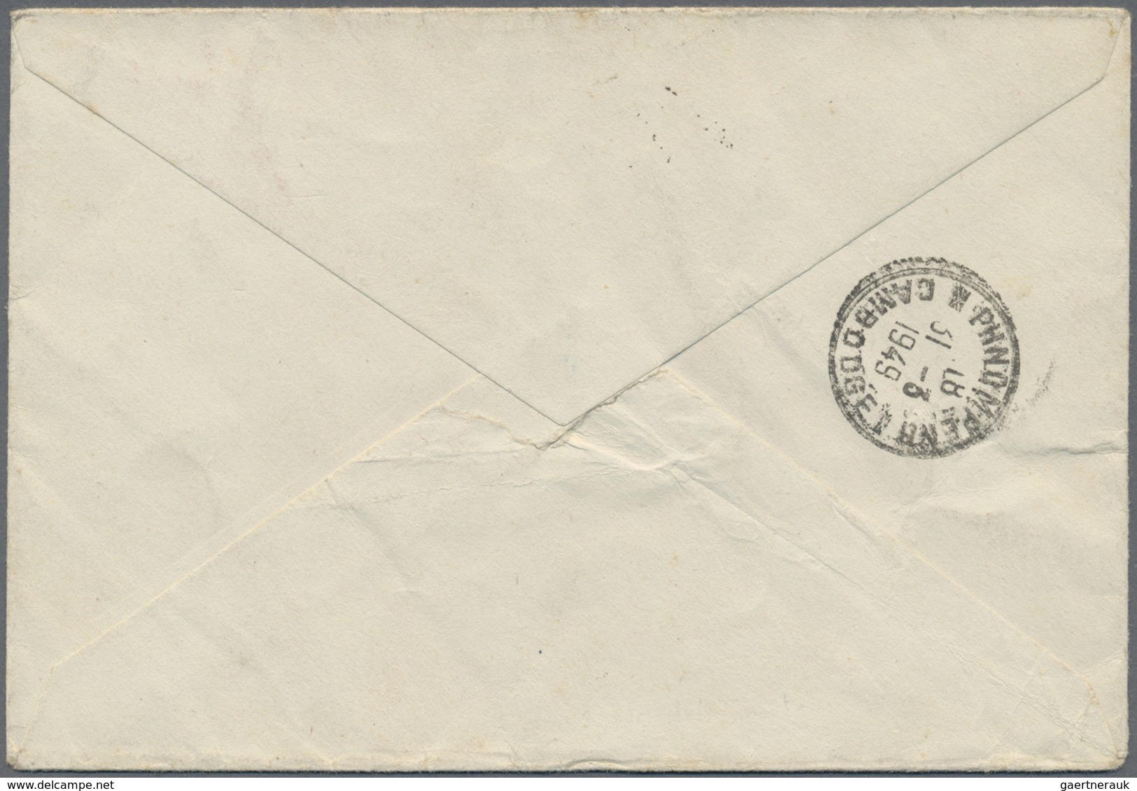 Br Kambodscha: 1949. Stampless Envelope Addressed To Prek-Kam, Cambodia Written From The French Navy Sh - Cambodja