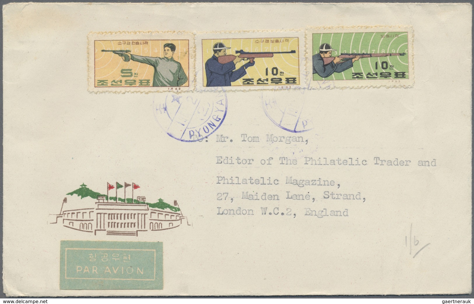 /Br Korea-Nord: 1958/64, Ppc (2) And Cover (1) To France, England And East Germany. - Korea, North