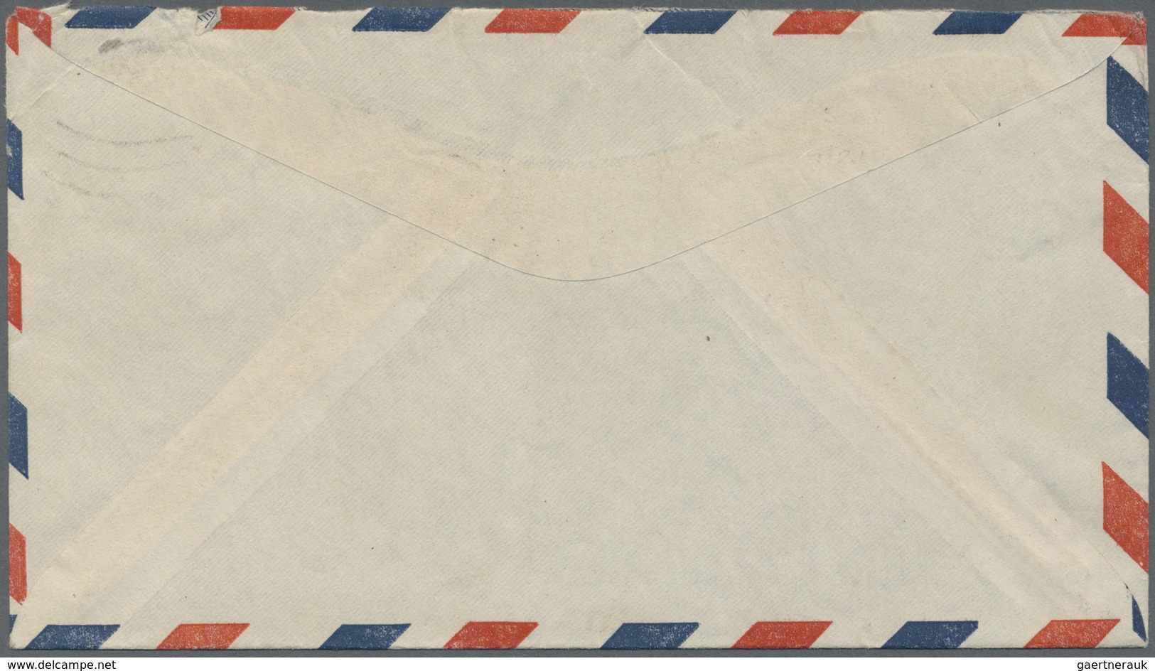 Br Kuwait: 1947. Air Mail Envelope Addressed To The United States Bearing SG 52, 3p Slate (pair), SG 57 - Kuwait