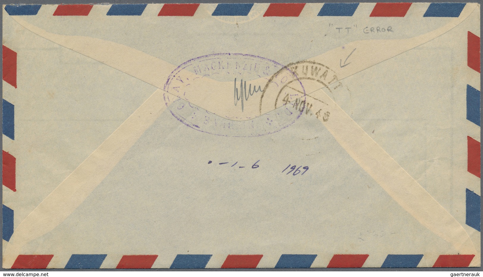 Br Kuwait: 1948, Incoming Cover From Bahrein W. London Olympics 2 1/2d W.  Arrival "KUWAITT 4 NOV 48", - Koeweit