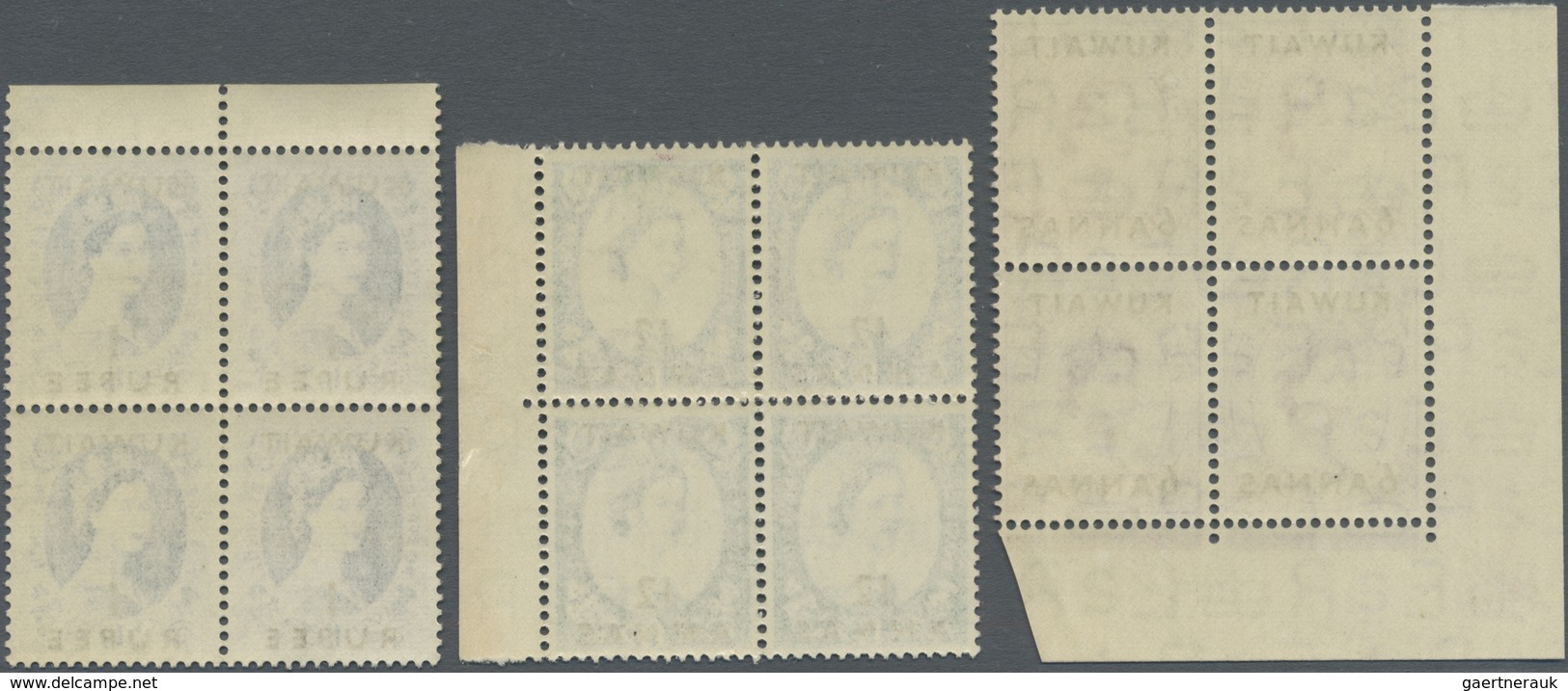 ** Kuwait: 1955/1956, QEII Definitives, Set Of Twelve Values As Blocks Of Four, Unmounted Mint. SG 107/ - Kuwait