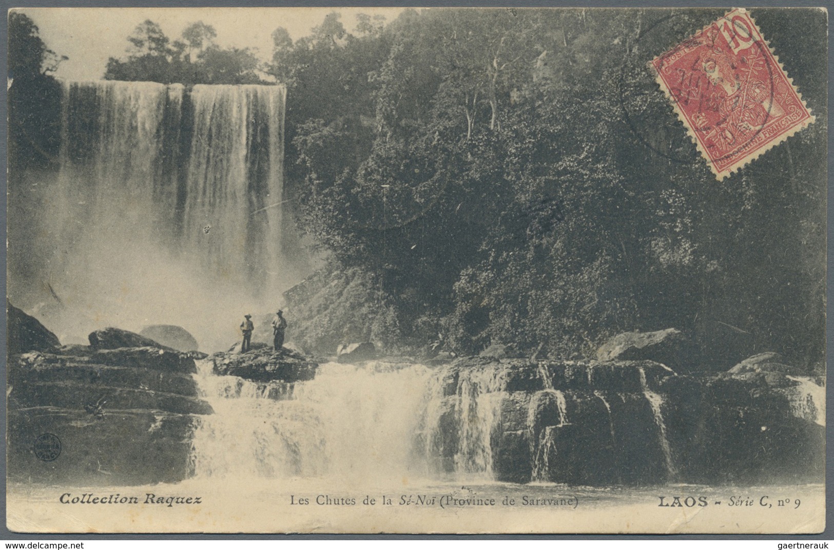 Br Laos: 1907. Picture Postcard Of 'Le Chutes De La St Noi' (Saravane Province) Addressed To France Bea - Laos
