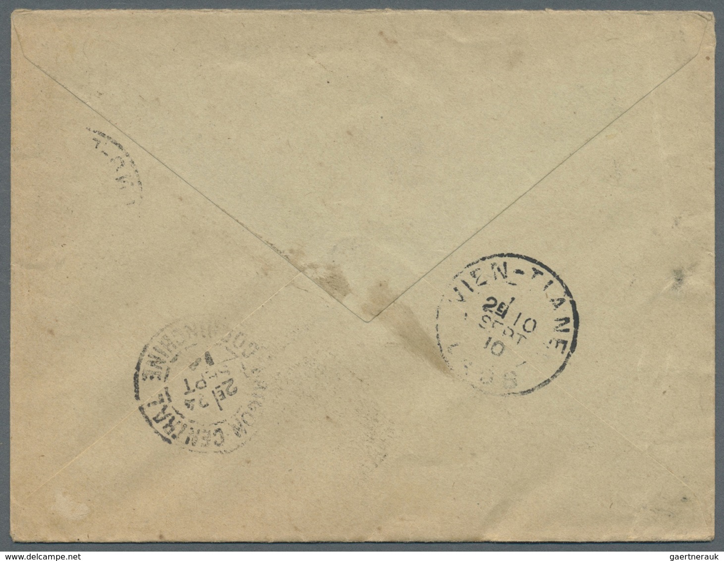GA Laos: 1910. French Indo-China Postal Stationery Envelope 'Type Annamite' 10c Red Cancelled By Luang- - Laos