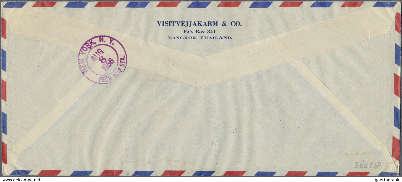 Laos: 1956, Souvenir Sheets No. 18/20 On Registered Airmail-letters, All Sent From "VIENTIANE 5.8.56 - Laos