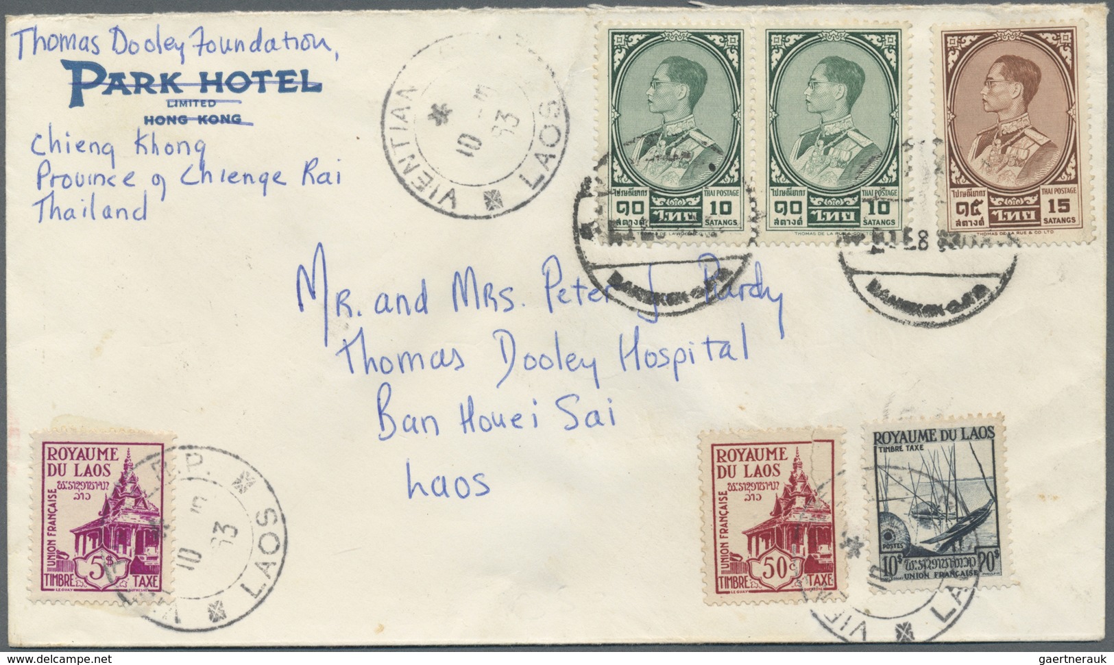 Br Laos - Portomarken: 1963. Envelope Written From Chieng Khong Addressed To ‘The Thomas Dooley Hospita - Laos