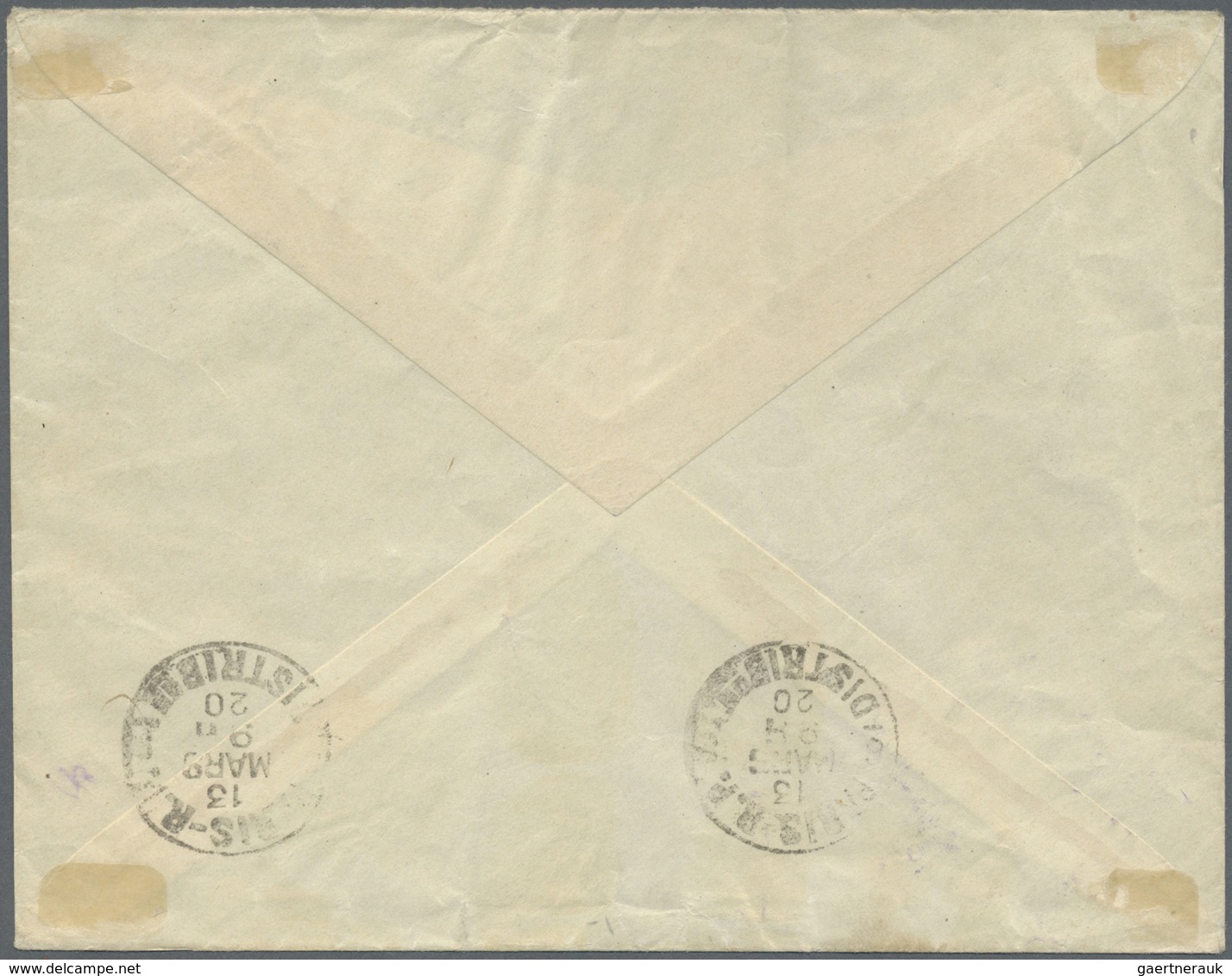 Br Libanon: 1920. Military Mail Envelope Front Akkar, Lebanon Addressed To Paris Cancelled By Bilingual - Lebanon