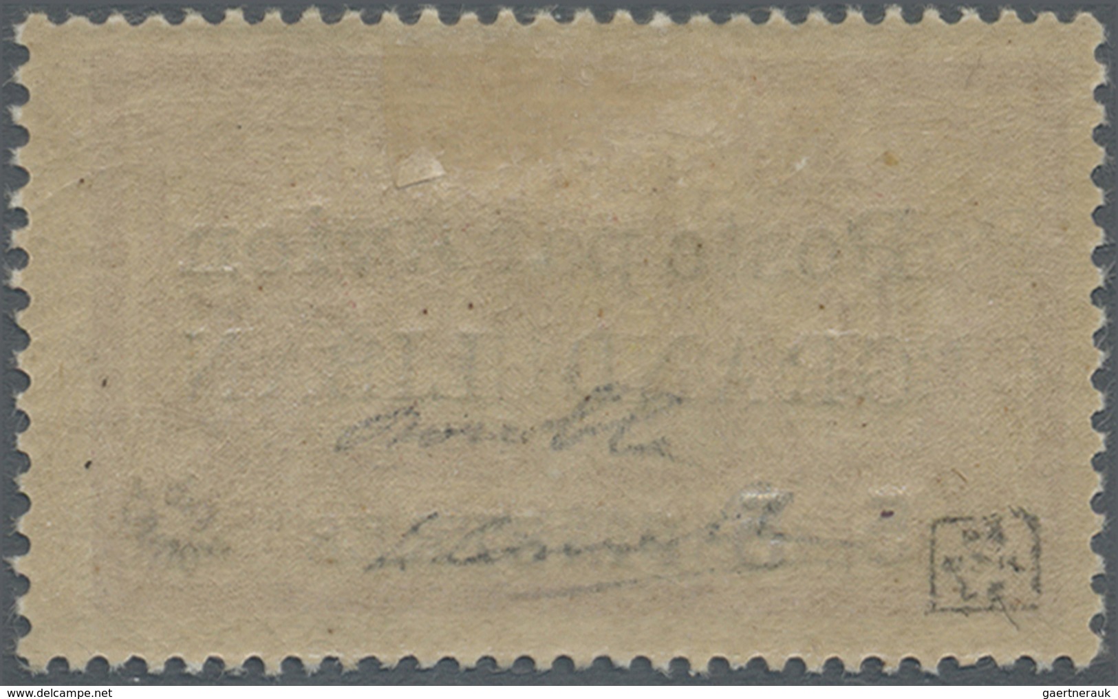 * Libanon: 1924, Airmails, 5pi. On 1fr. Red/olive With Double Overprint, Mint O.g. With Hing Remnant, - Lebanon