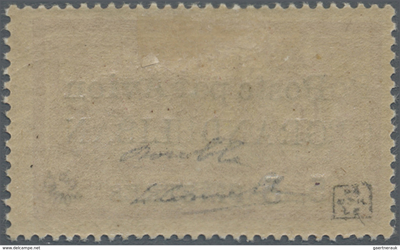 * Libanon: 1924, Airmails, 5pi. On 1fr. Red/olive With Double Overprint, Mint O.g. With Hing Remnant, - Libanon