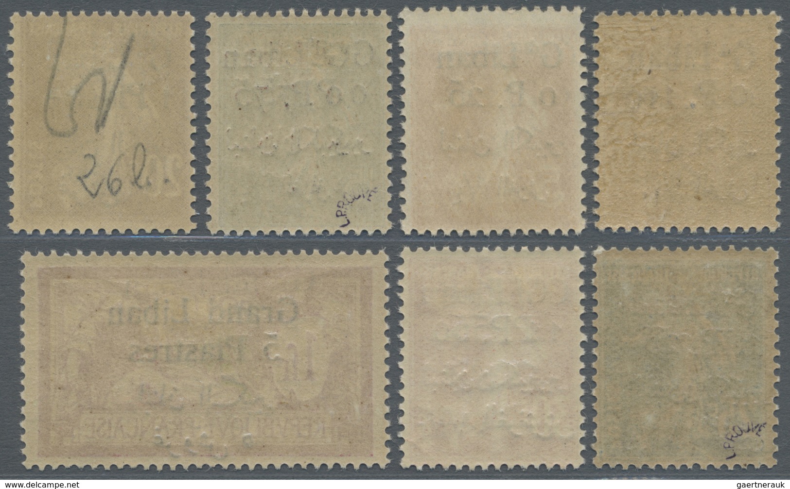 * Libanon: 1924, Bilingual Overprints, Seven Values With Double Surcharge (of Various Occurrences), Mi - Lebanon