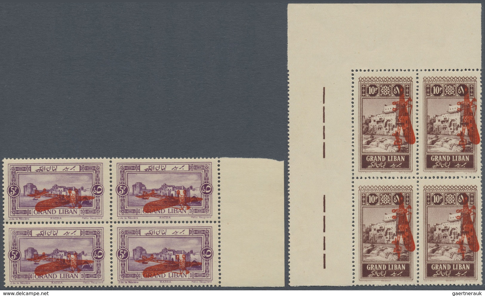 ** Libanon: 1926, Airmails, 2pi. To 10pi., Complete Set Of Four Values With Inverted Overprint, Each As - Libanon