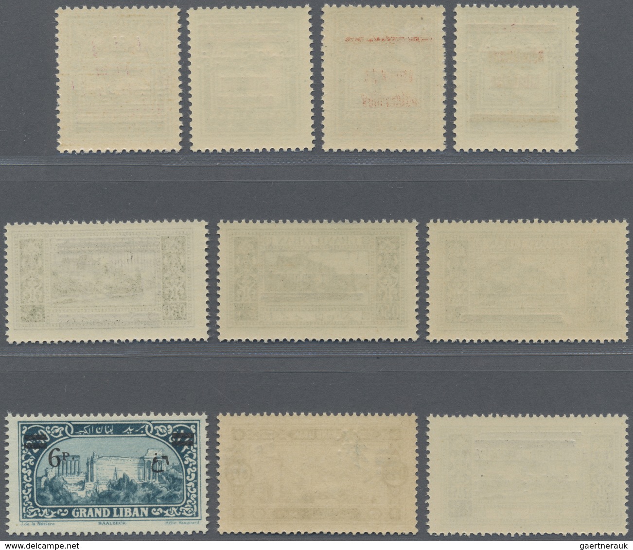 ** Libanon: 1926/1928, 10 Definitives With OVERPRINT VARIETIES Incl. Inverted And Double Opts. And One - Liban