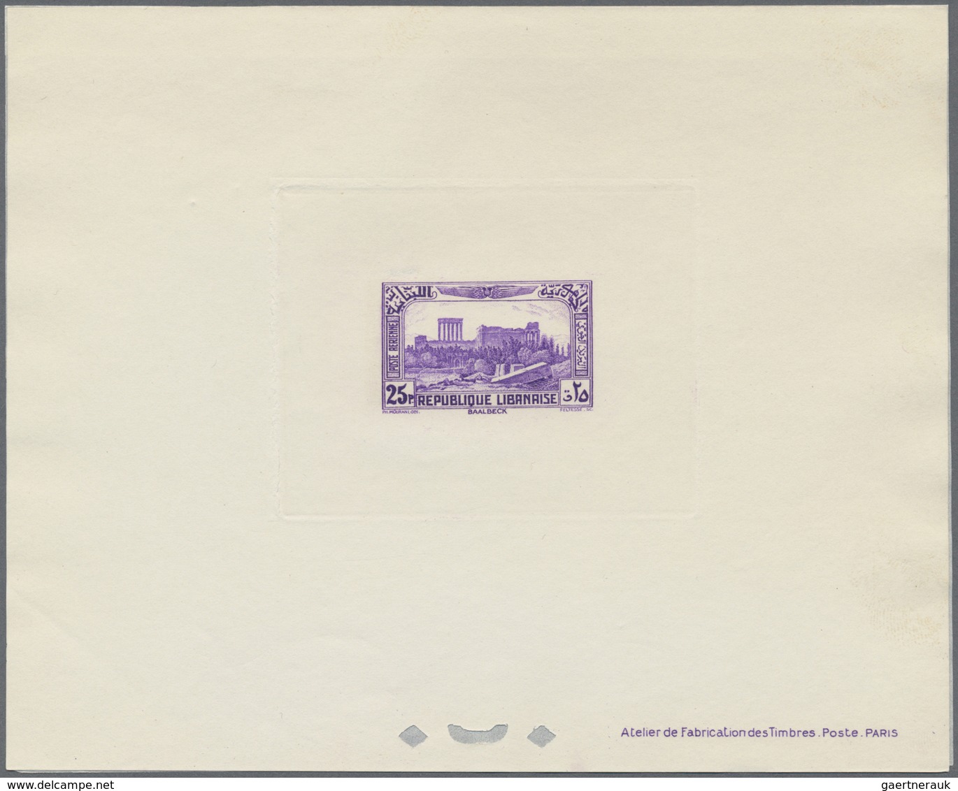 (*) Libanon: 1940. Set Of 8 Epreuves D'Atelier For The Complete 1940 Air Mail Series "Beit-Eddine & Baal - Lebanon