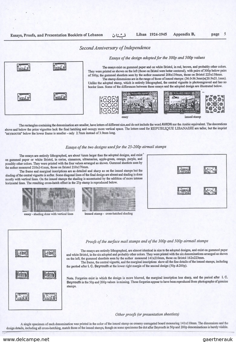 (*) Libanon: 1943, 2nd Anniversary Of Independence, Combined Proof Sheet In Yellow-green On Bristol, Sho - Lebanon