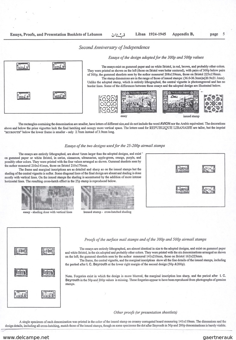 (*) Libanon: 1943, 2nd Anniversary Of Independence, Combined Proof Sheet In Ultramarine On Bristol, Show - Lebanon