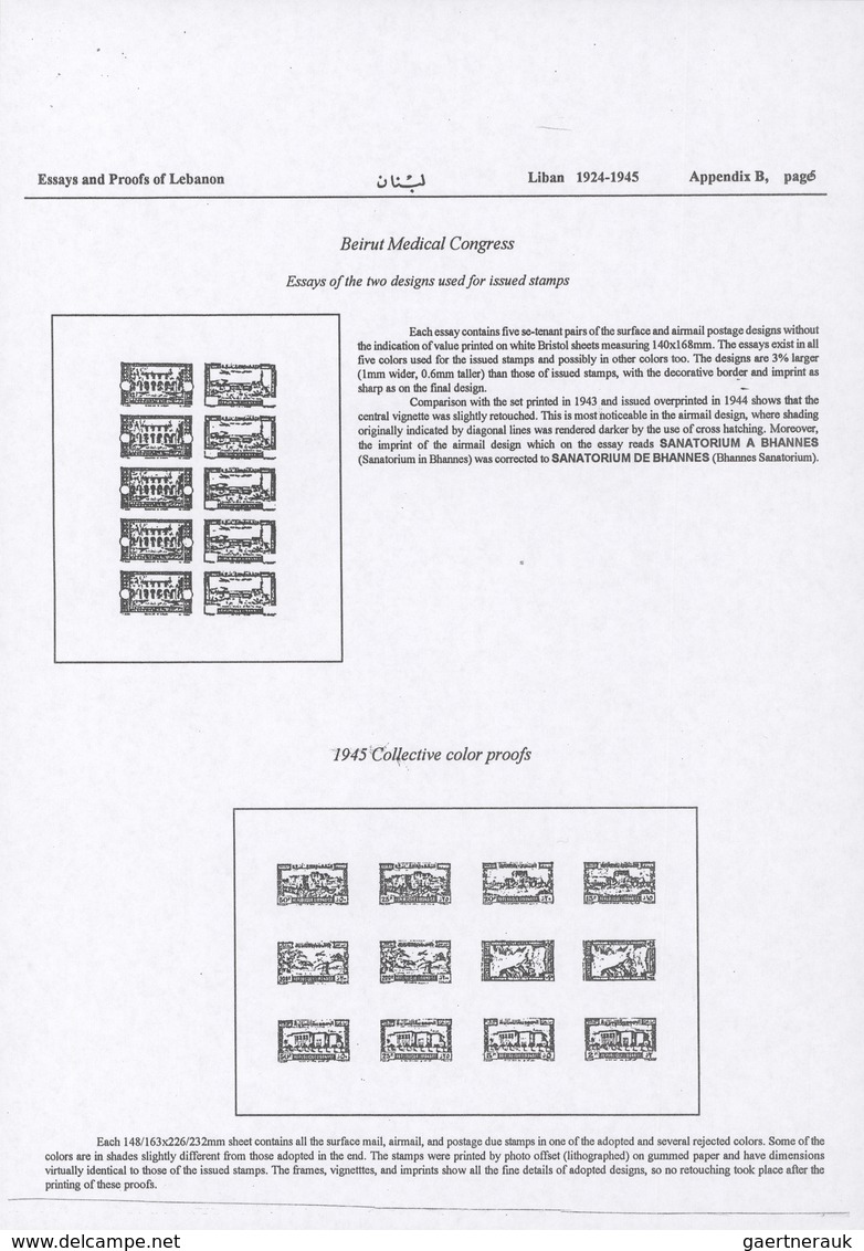 **/* Libanon: 1945, Definitives, Airmails And Postage Dues, Combined Proof Sheet In Purple Brown On Gumme - Lebanon