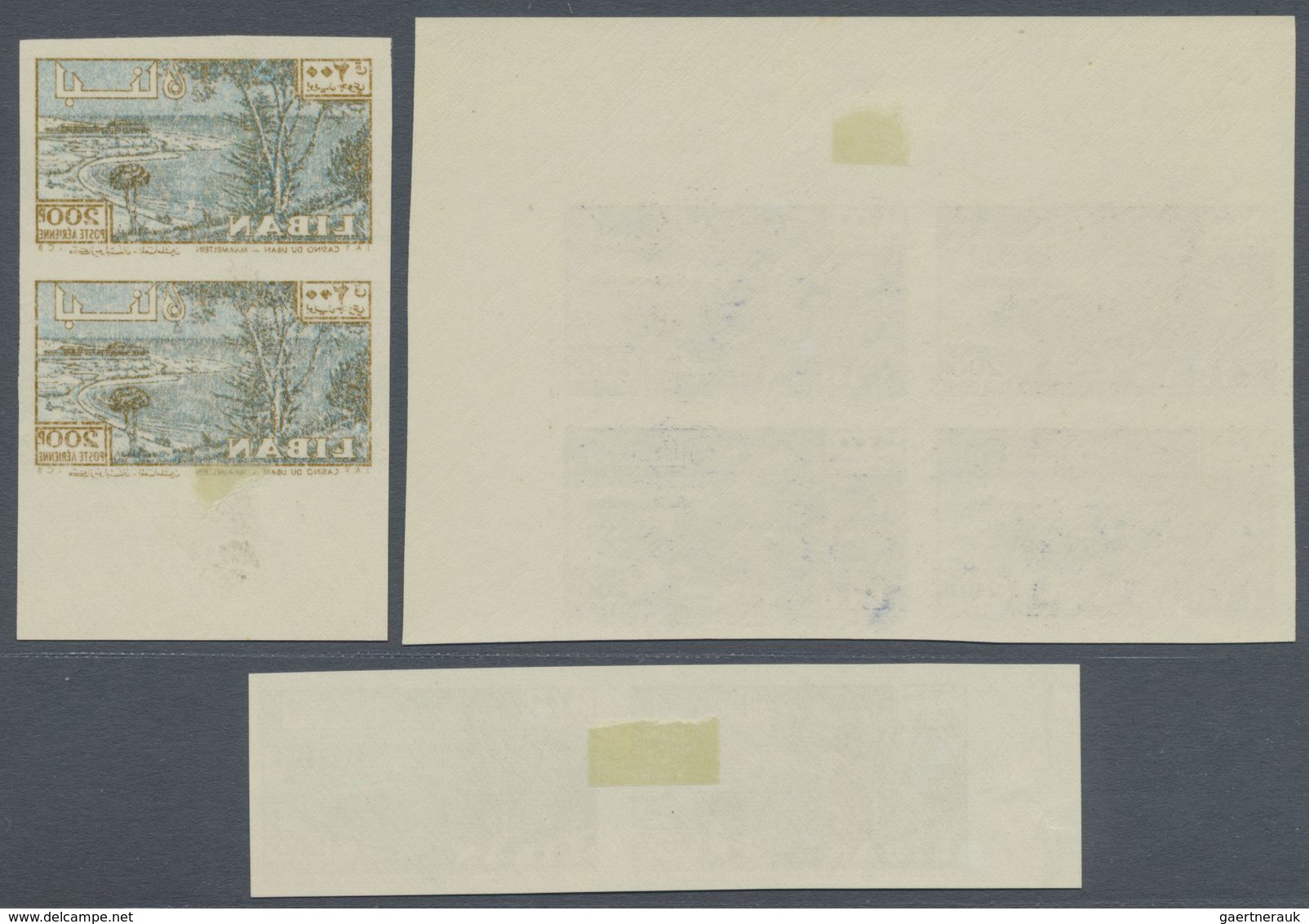 */** Libanon: 1961, Airmail Stamp 200pia. 'Maameltein Bay' Imperforate PROOF Block Of Four In Ultramarine - Libanon