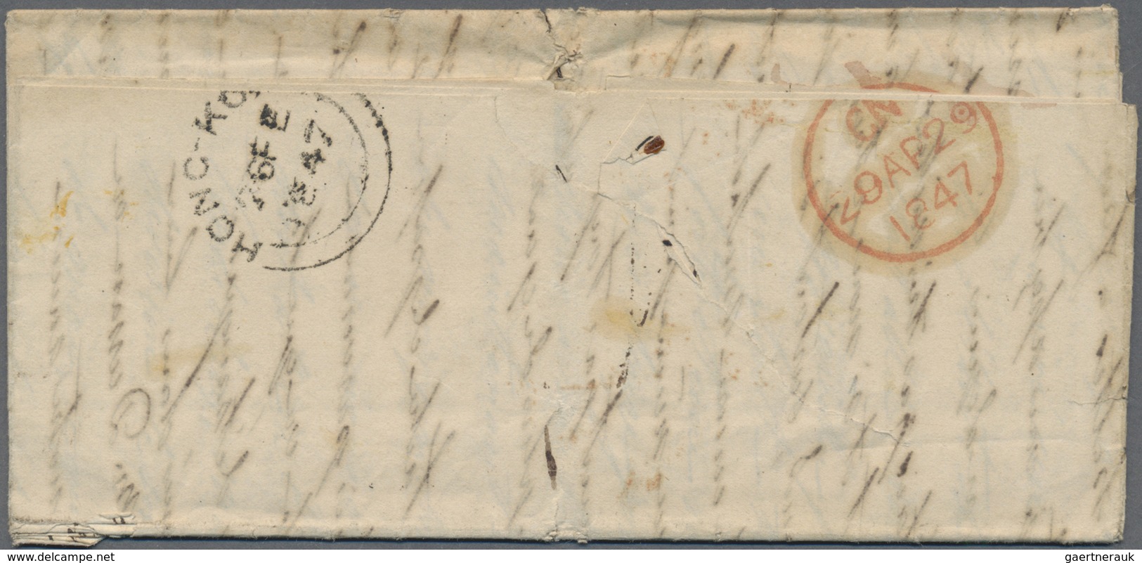 Br Macau: 1847, Lettersheet Written "Macao, Fevrier 19/47" With Complete Comprehensive Message, Address - Other & Unclassified