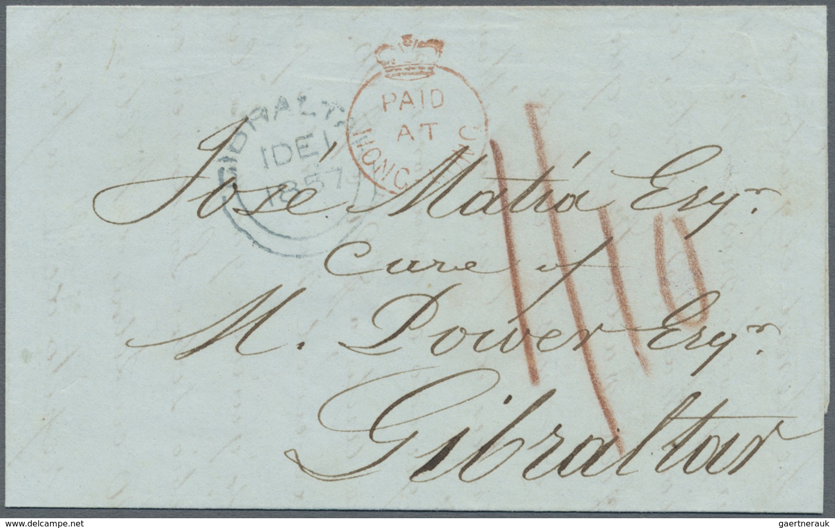 Br Macau: 1857. Stampless Envelope Written From Macau Dated '22nd Sept 1857' Addressed To 'Jose Matia, - Andere & Zonder Classificatie