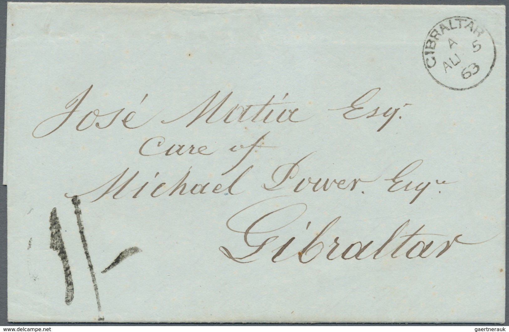 Br Macau: 1863. Stampless Envelope Written From Macau Dated '12th June 1863' Addressed To 'Jose Matia, - Andere & Zonder Classificatie