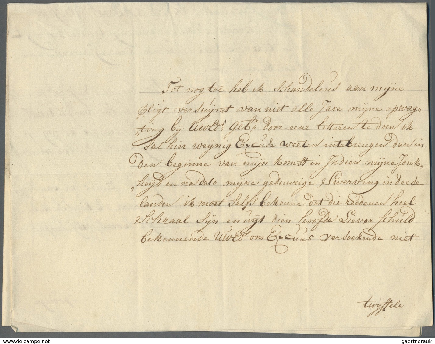 Br Niederländisch-Indien: 1753, Very Early Letter Dated "Batavia Den 2. November 1753" Sent To Amsterda - Nederlands-Indië
