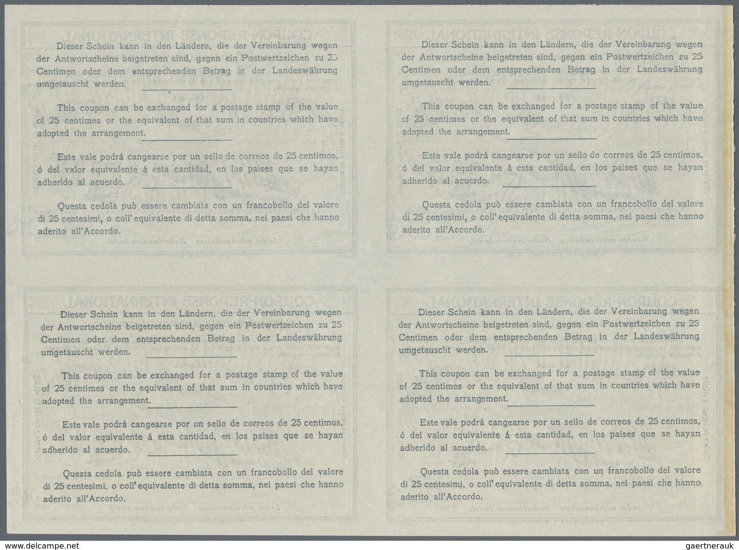 GA Niederländisch-Indien: Design "Rome" 1906 International Reply Coupon As Block Of Four 14 C. Nederlan - Nederlands-Indië