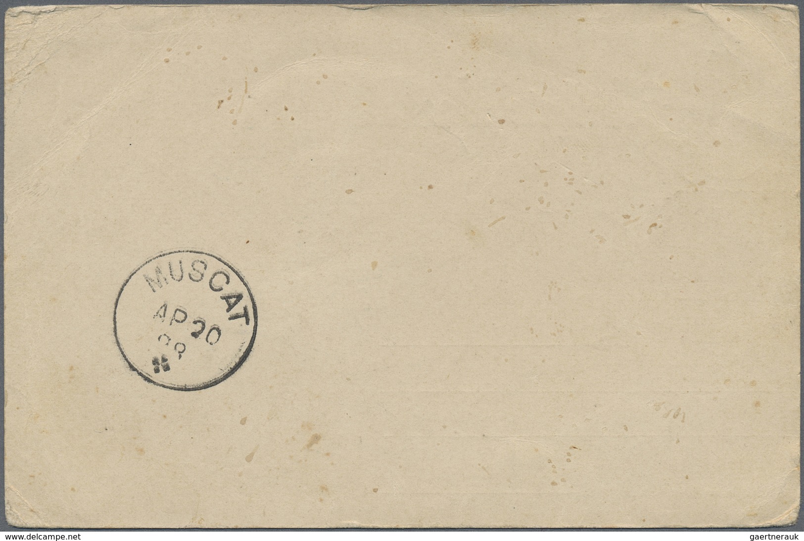 GA Oman: 1898, Postal Stationery Card Portuguese India 1/4 De Tanga Tied By Clear "SALIGAO ABR" Cds. Ad - Oman