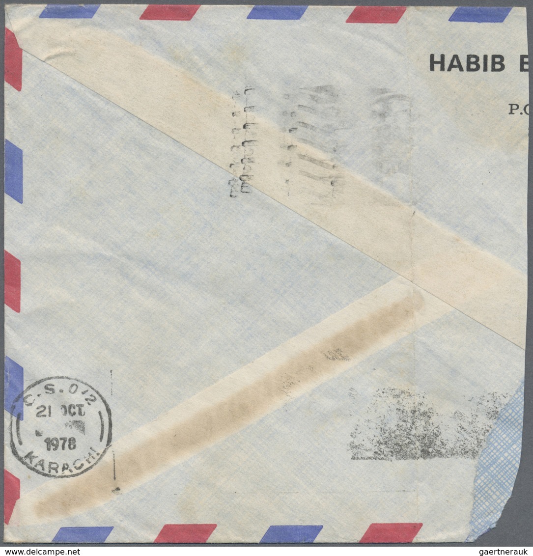 Brfst Oman: 1978 'National Day' 40 On 150b. Pair And Single Used On Part Of Airmail Envelope, The Single T - Oman