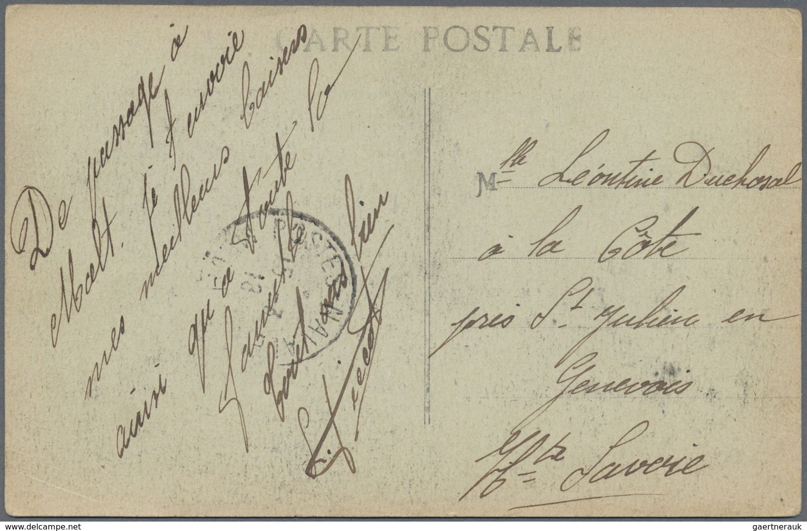 Br Palästina: 1918. Picture Post Card Mailed From The French Croiseur 'Santa-Anna' Addressed To France - Palestine