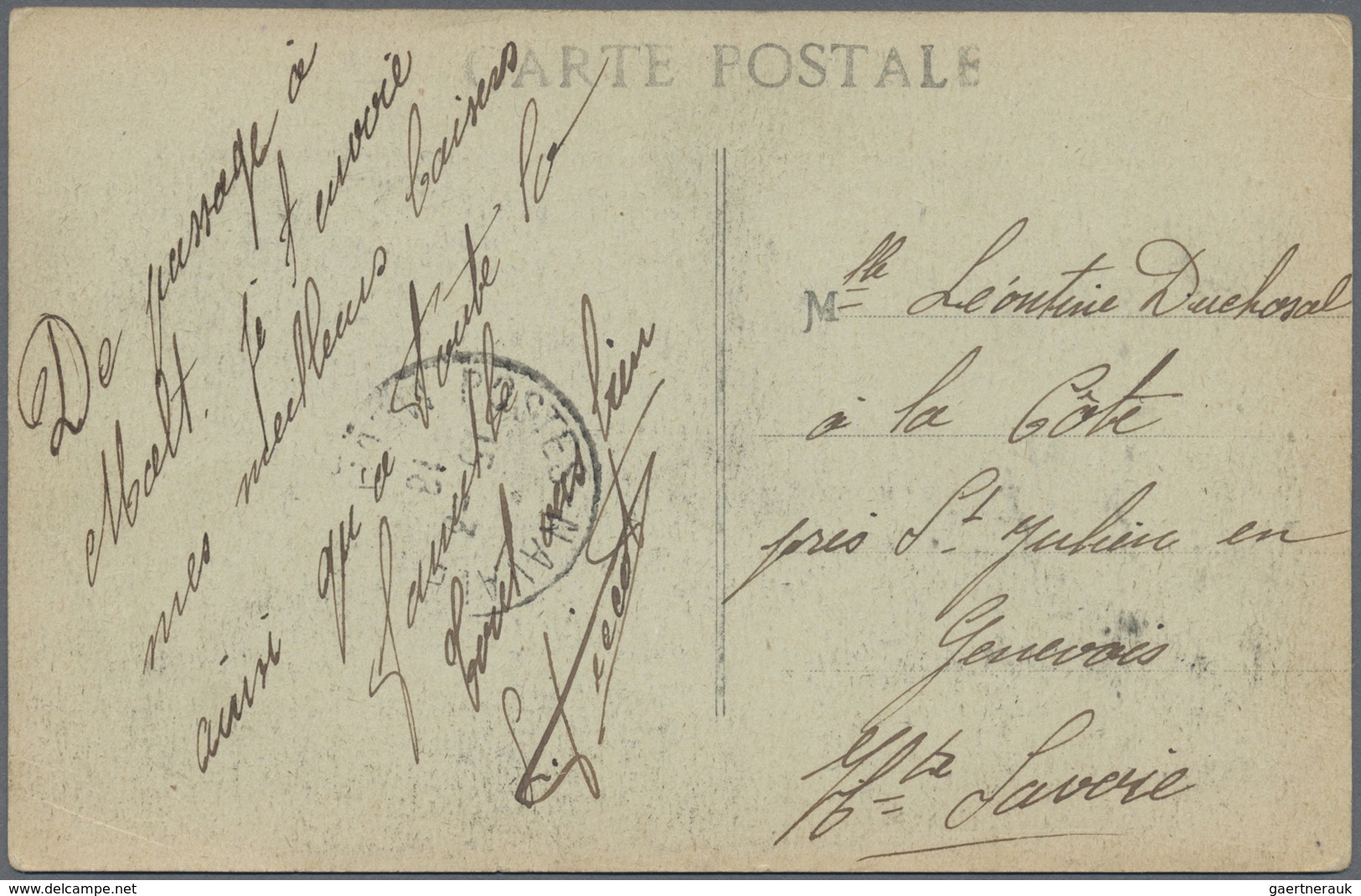 Br Palästina: 1918. Picture Post Card Mailed From The French Croiseur 'Santa-Anna' Addressed To France - Palestina